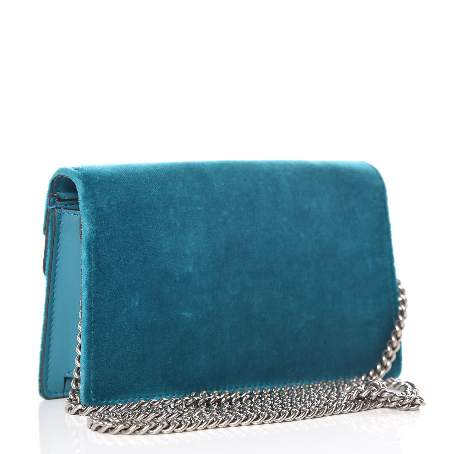 Velvet Super Mini Dionysus Shoulder Bag Pavone Cyan