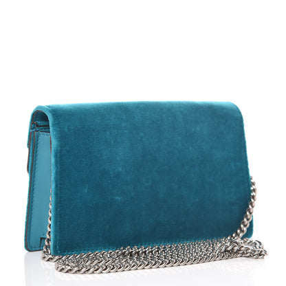 Gucci Velvet Super Mini Dionysus Shoulder Bag Pavone Cyan 3 of 9