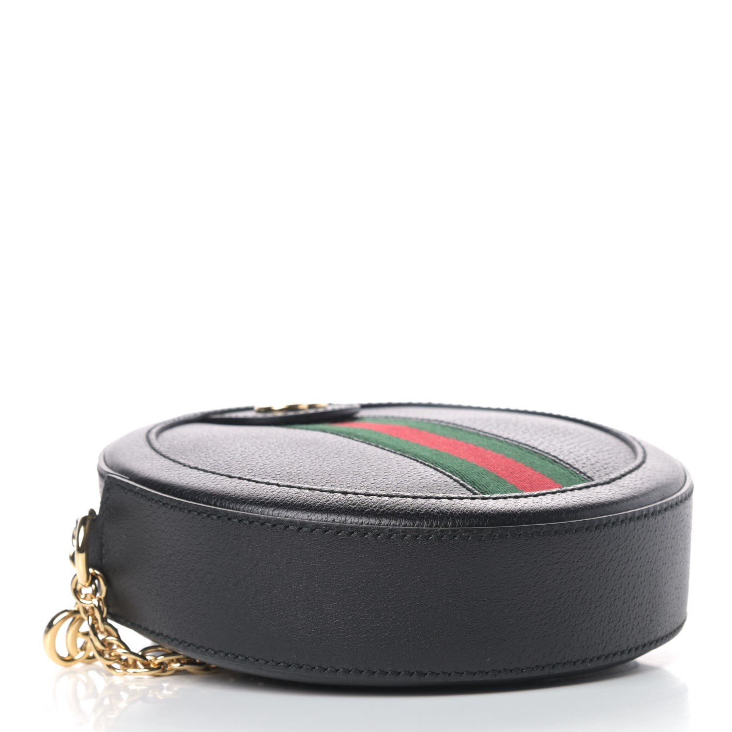 Gucci Grained Calfskin Web Mini Ophidia Round Shoulder Bag Black 3 of 4
