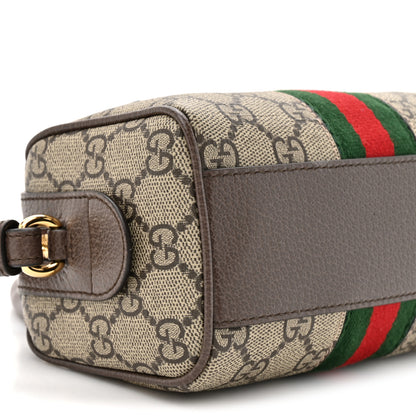 Gucci GG Supreme Monogram Textured Dollar Calfskin Web Super Mini Ophidia Top Handle Bowler Bag Beige Ebony New Acero 10 of 11