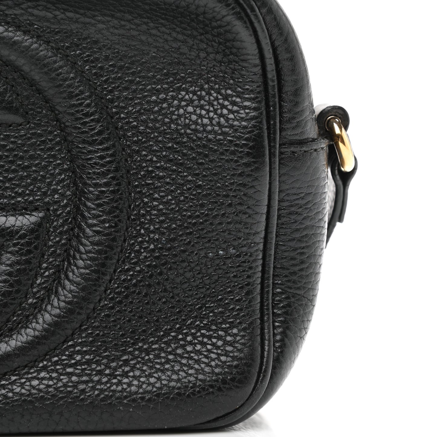Pebbled Calfskin Small Soho Disco Bag Black