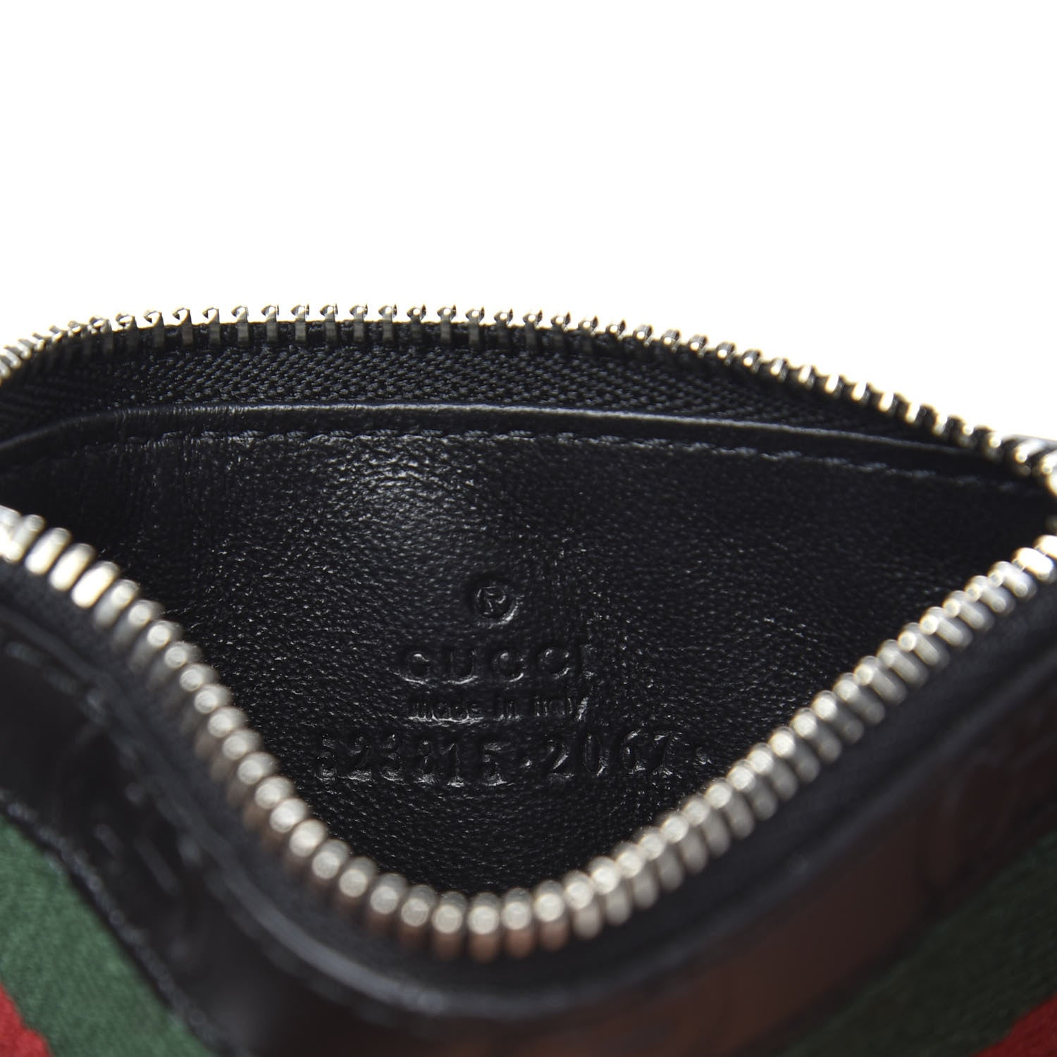 Gucci Guccissima Web Lanyard Coin Case Card Holder Black 5 of 6