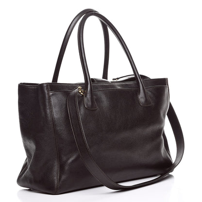 Chanel Calfskin Cerf Executive Shopper Tote Dark Brown 4 of 8