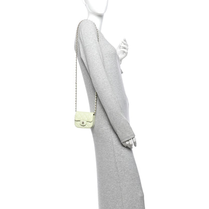 Chanel Caviar Quilted Mini Clutch With Chain Green 2 of 11