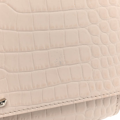Saint Laurent Calfskin Crocodile Embossed Small Classic Monogram Kate Tassel Satchel Crema Soft 17 of 22