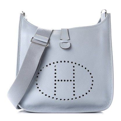 Hermes Taurillon Clemence Evelyne III GM Bleu Lin 1 of 11