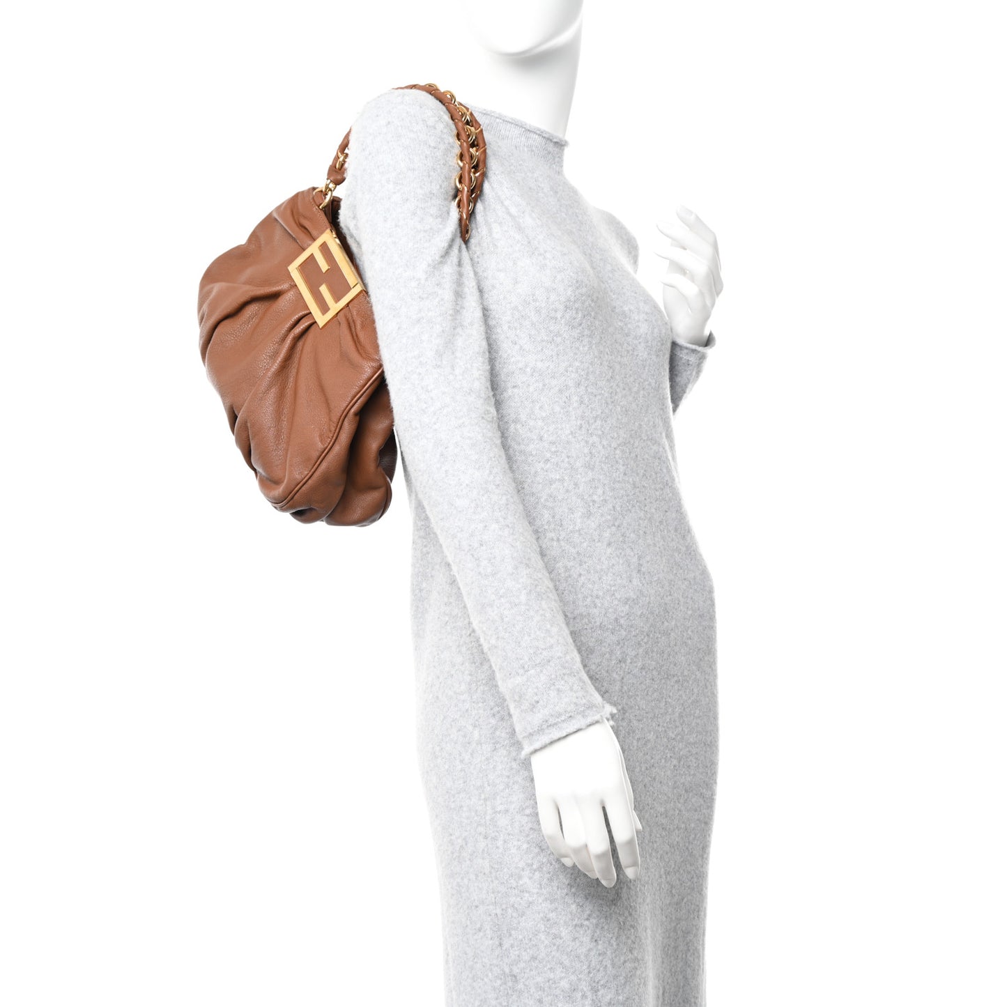 Crinkled Lambskin Small Mia Tote Camel