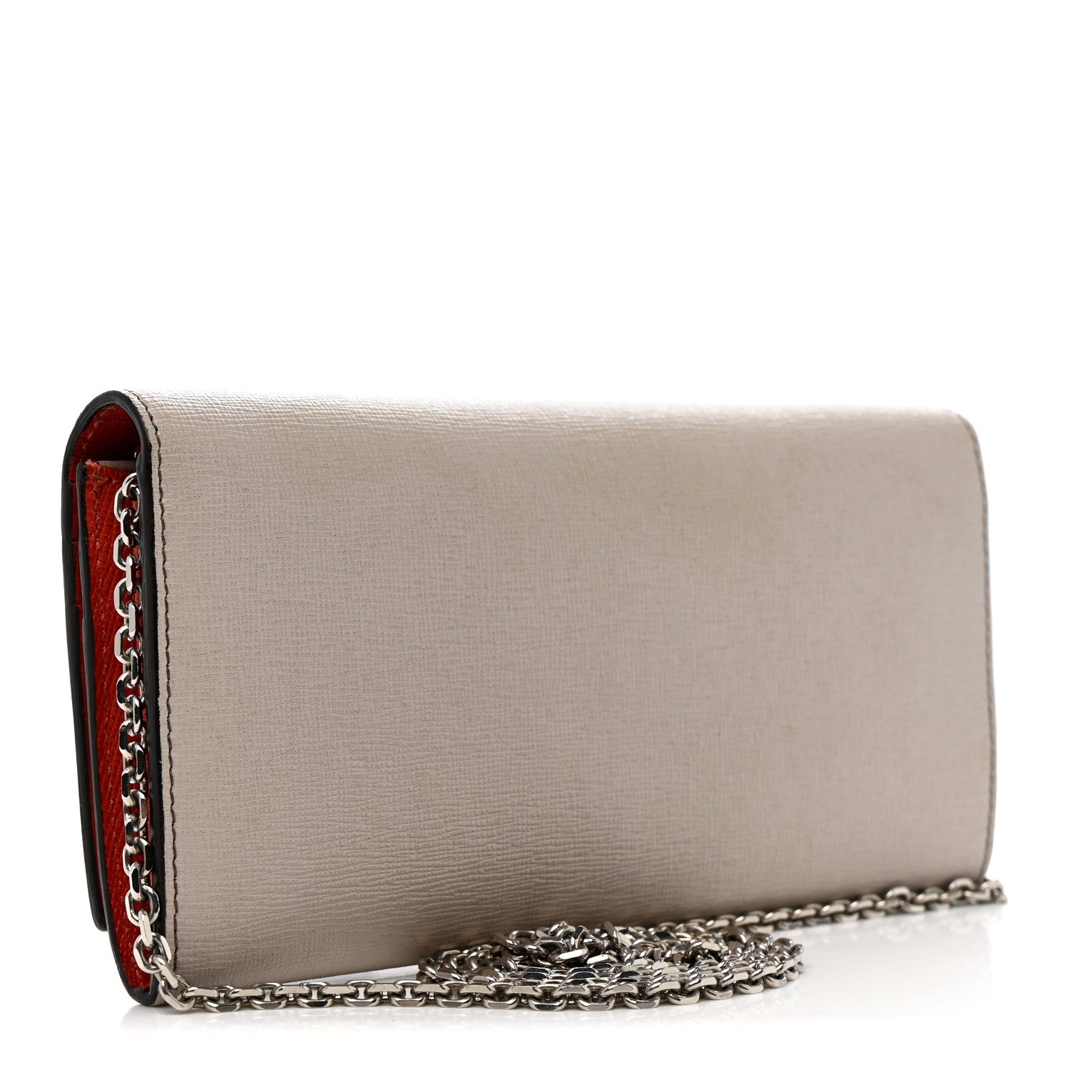 Fendi Vitello Elite Monster Eyes Studded Continental Wallet On Chain Carbone White Multicolor 2 of 13