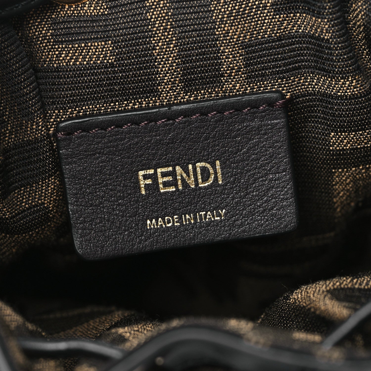 Fendi Silk Vitello King FF 1974 Quilted Mini Mon Tresor Bucket Bag Tobacco Moro 7 of 10