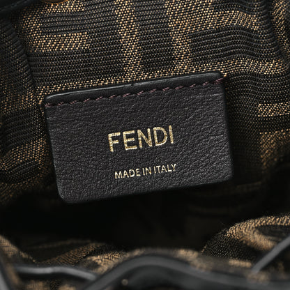 Fendi Silk Vitello King FF 1974 Quilted Mini Mon Tresor Bucket Bag Tobacco Moro 7 of 10