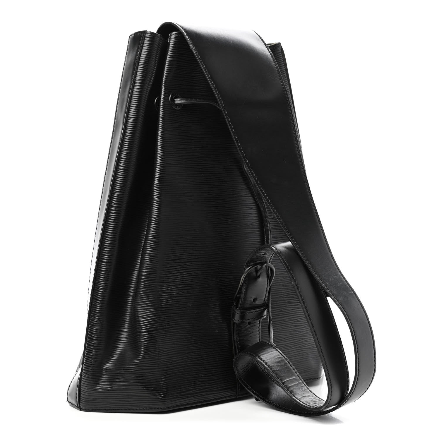 Louis Vuitton Epi Sac a Dos Drawstring Bag Black 2 of 4