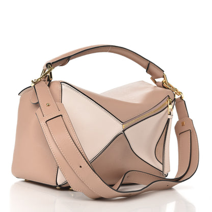 Loewe Calfskin Suede Medium Puzzle Bag Blush 3 of 9