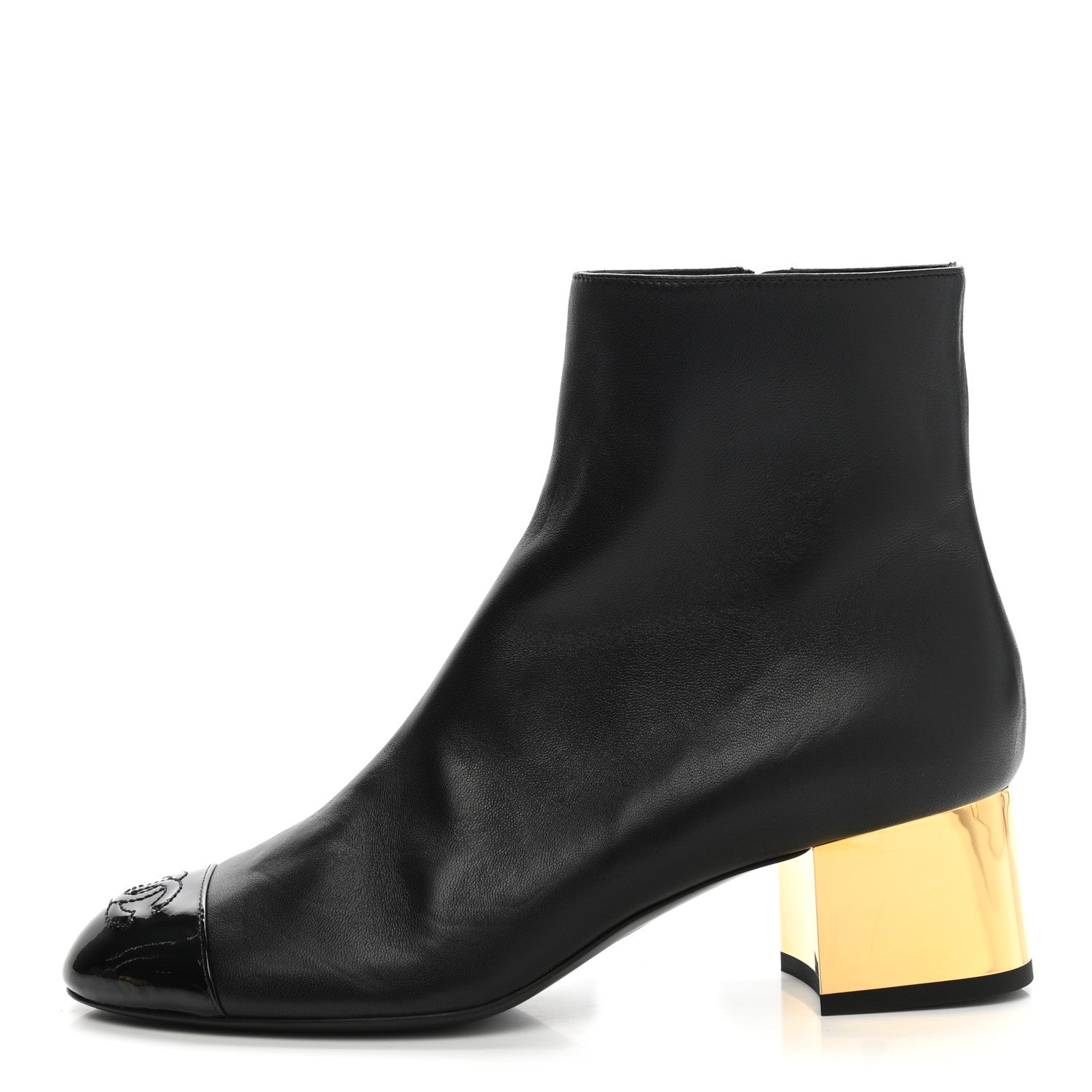 Chanel Mixed Fibers Lambskin Patent Calfskin Convertible High Boots 36.5 Black 7 of 16