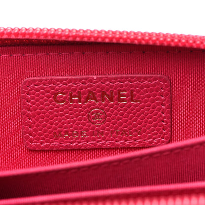 Chanel Caviar Quilted Boy Zip Around Coin Purse Wallet Fuchsia 6 of 11