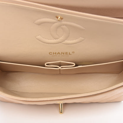 Chanel Caviar Quilted Medium Double Flap Beige Clair 9 of 13