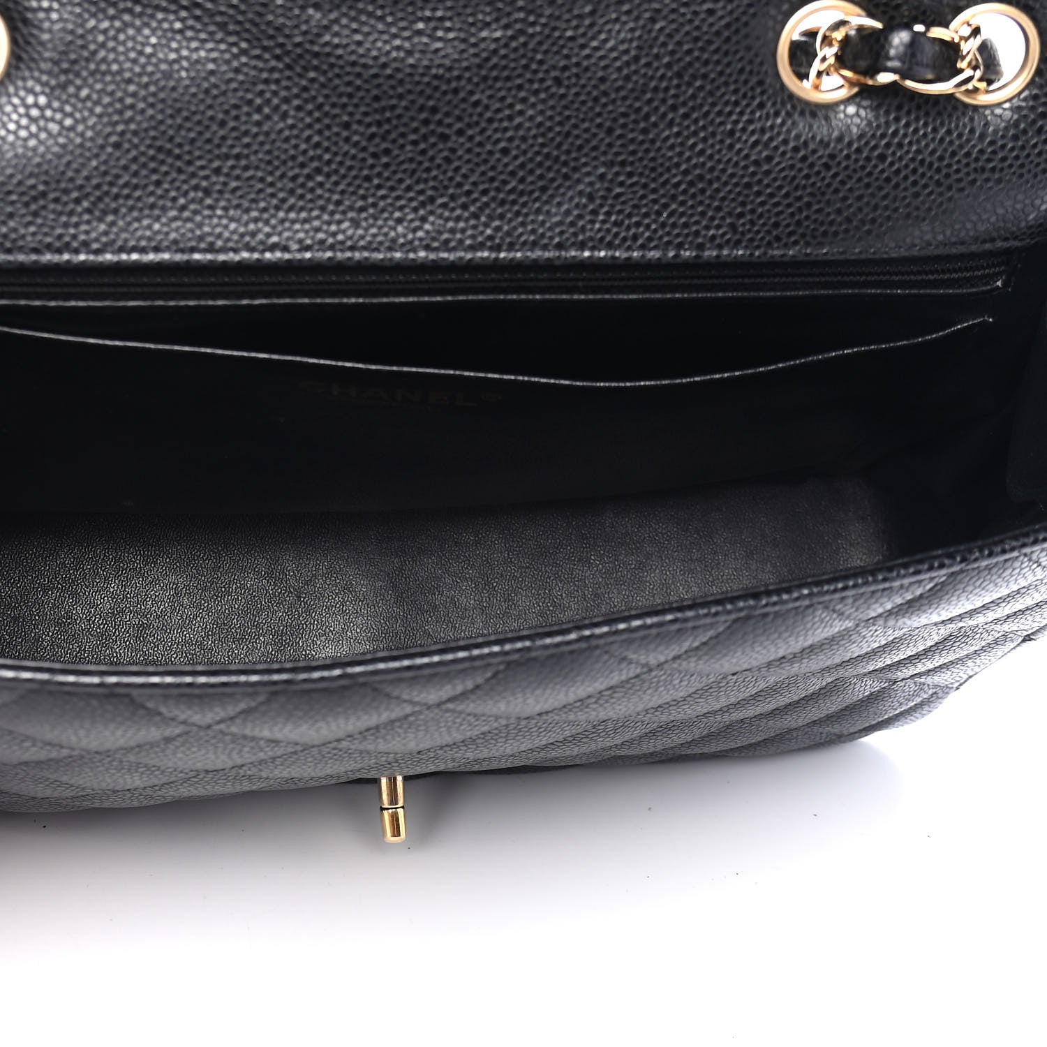 Chanel Caviar Quilted Jumbo Single Flap Black 5 of 9