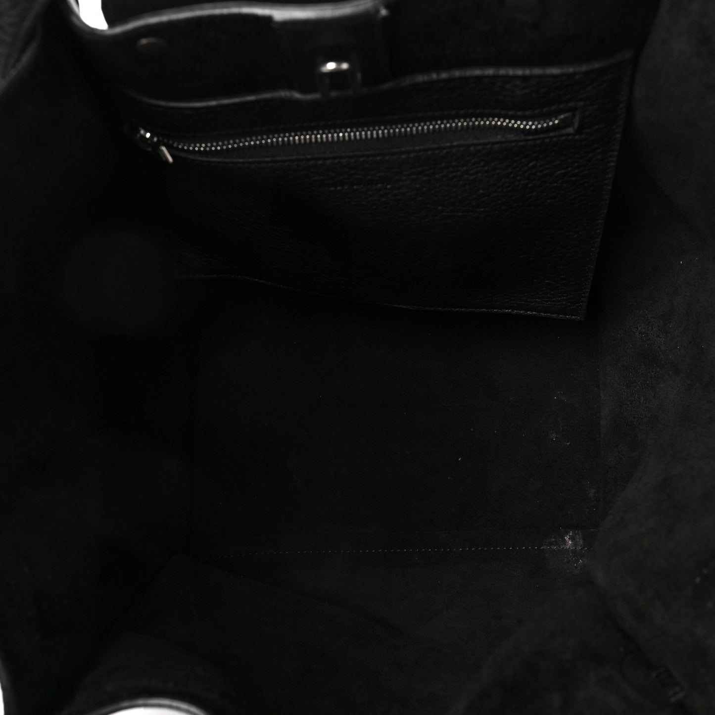 Supple Grained Calfskin Small Long Strap Big Bag Black