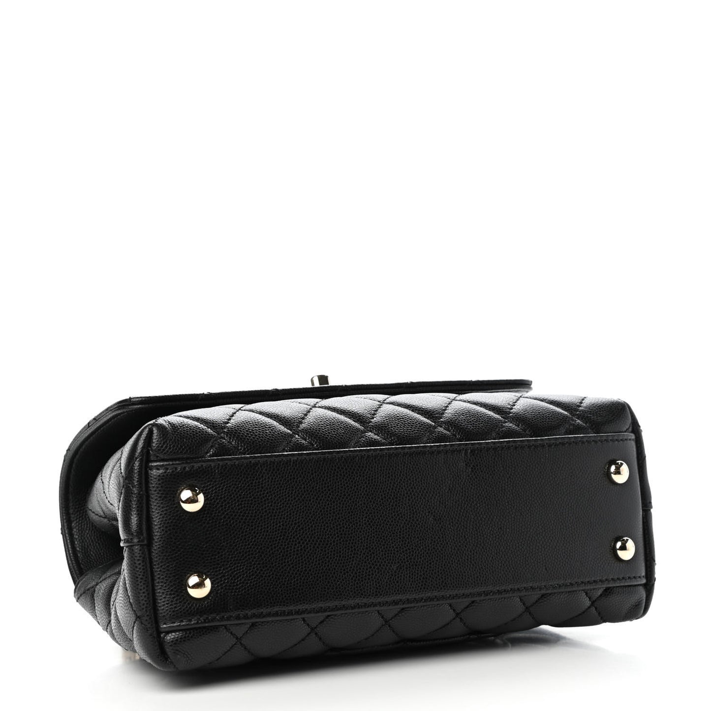 Caviar Quilted Mini Coco Handle Flap Black