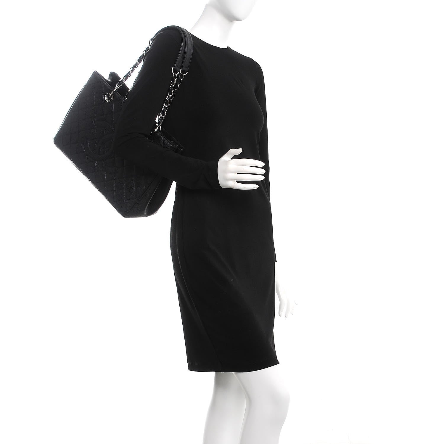 Chanel Caviar Quilted Grand Shopping Tote GST Black 3 of 21