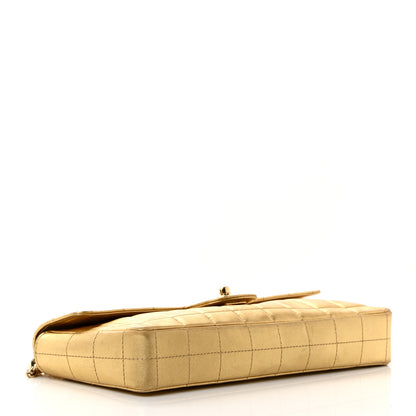 Chanel Metallic Lambskin Quilted East West Chocolate Bar Flap Gold 4 of 16