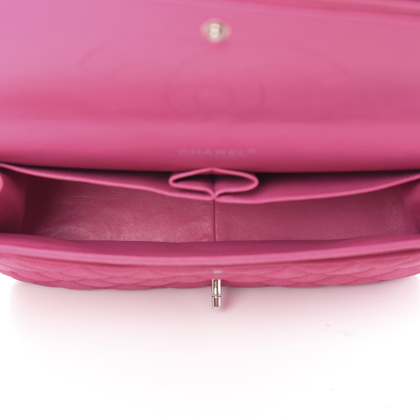 Iridescent Caviar Quilted Jumbo Double Flap Pink