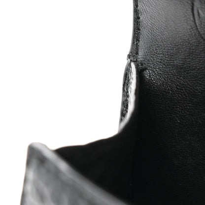 Balenciaga Shiny Calfskin Monochrome Crocodile Embossed Hourglass Top Handle Bag XS Black 17 of 17