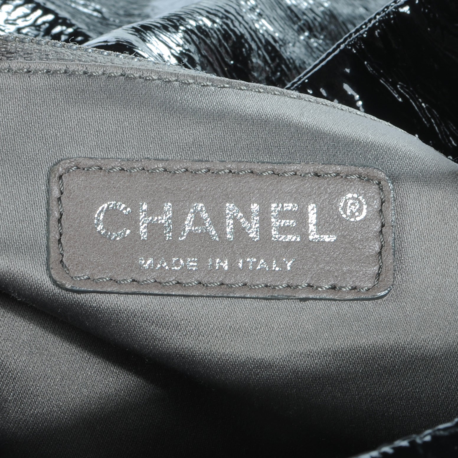 Chanel Vinyl Graphic Edge Accordion Flap Bag Black 5 of 8