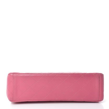 Chanel Lambskin Quilted Maxi Double Flap Dark Pink 17 of 19