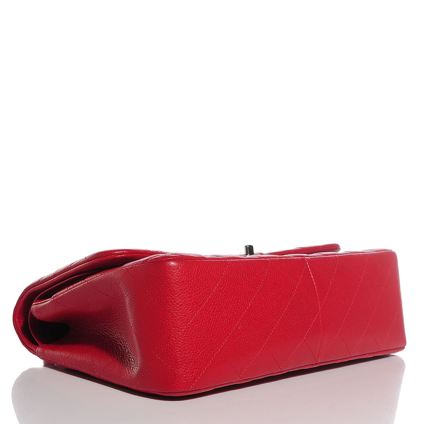 Caviar Quilted Jumbo Double Flap Red
