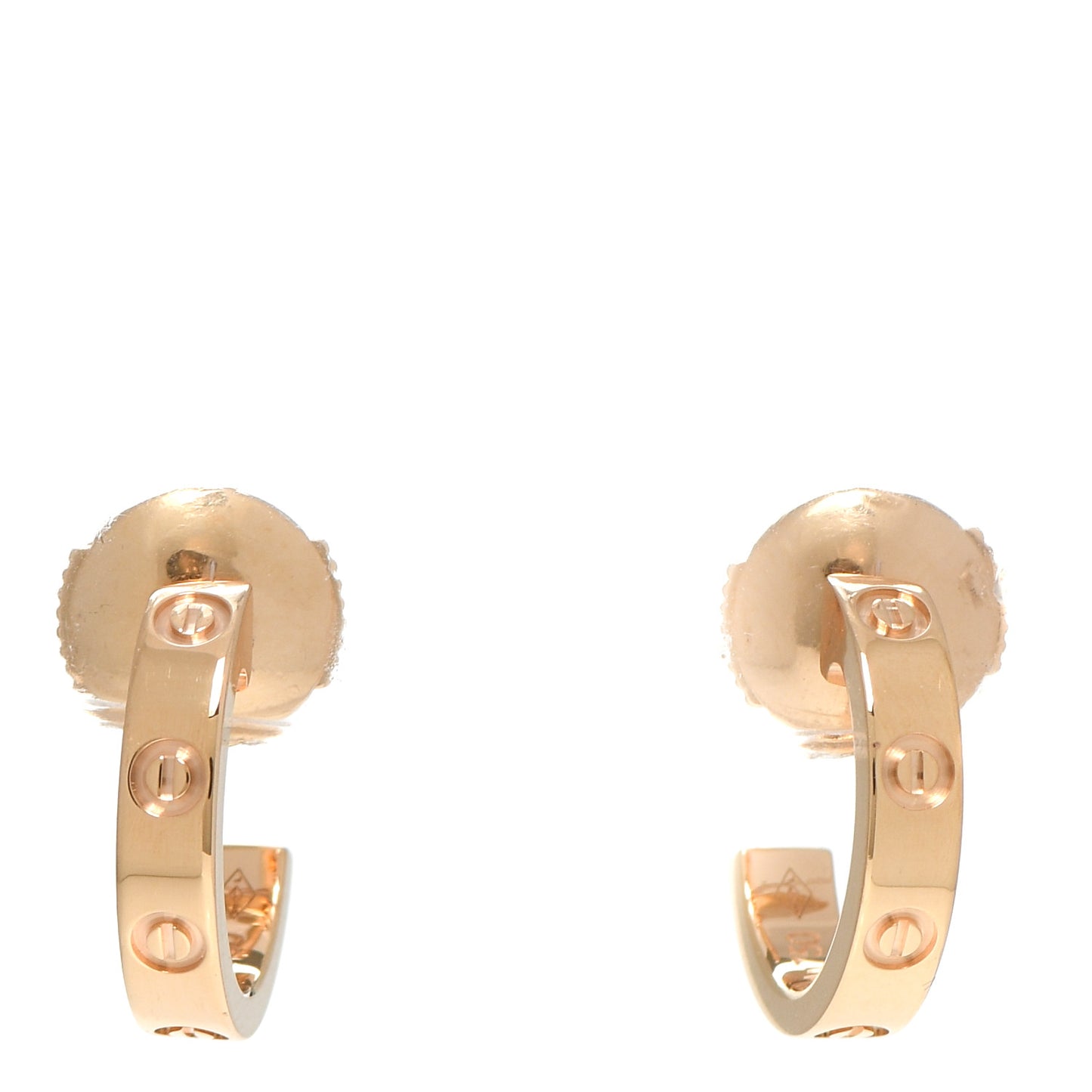 18K Pink Gold Small LOVE Hoop Earrings