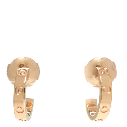 Cartier 18K Pink Gold Small LOVE Hoop Earrings 1 of 7