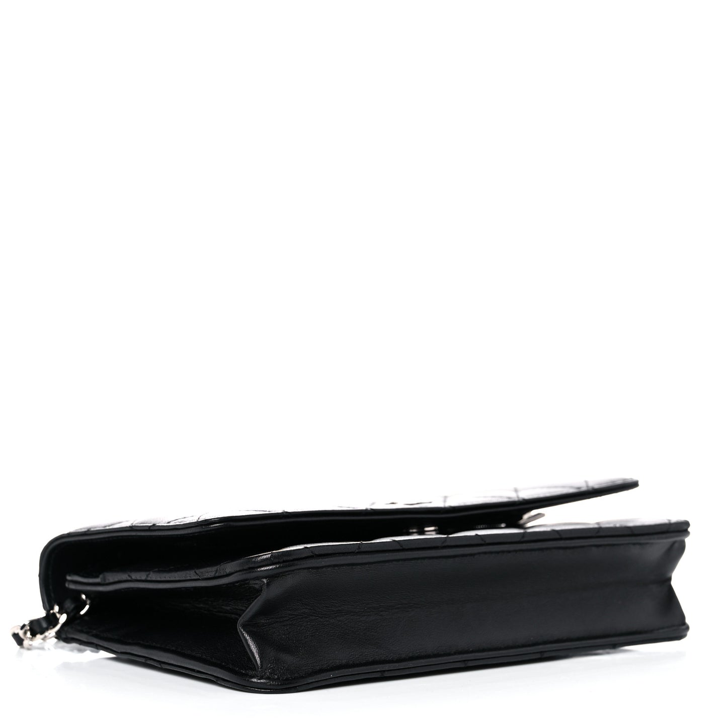 Lambskin Quilted Wallet On Chain WOC Black