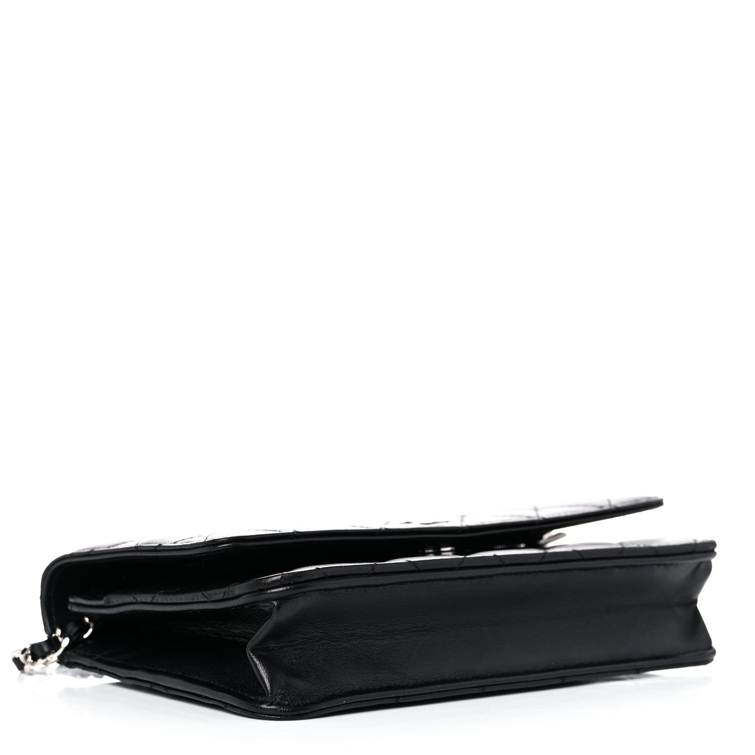 Chanel Lambskin Quilted Wallet On Chain WOC Black 4 of 14