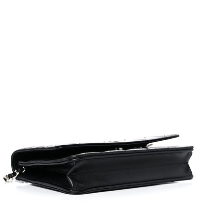 Chanel Lambskin Quilted Wallet On Chain WOC Black 4 of 14