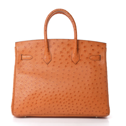Hermes Ostrich Birkin 35 Orange 4 of 41