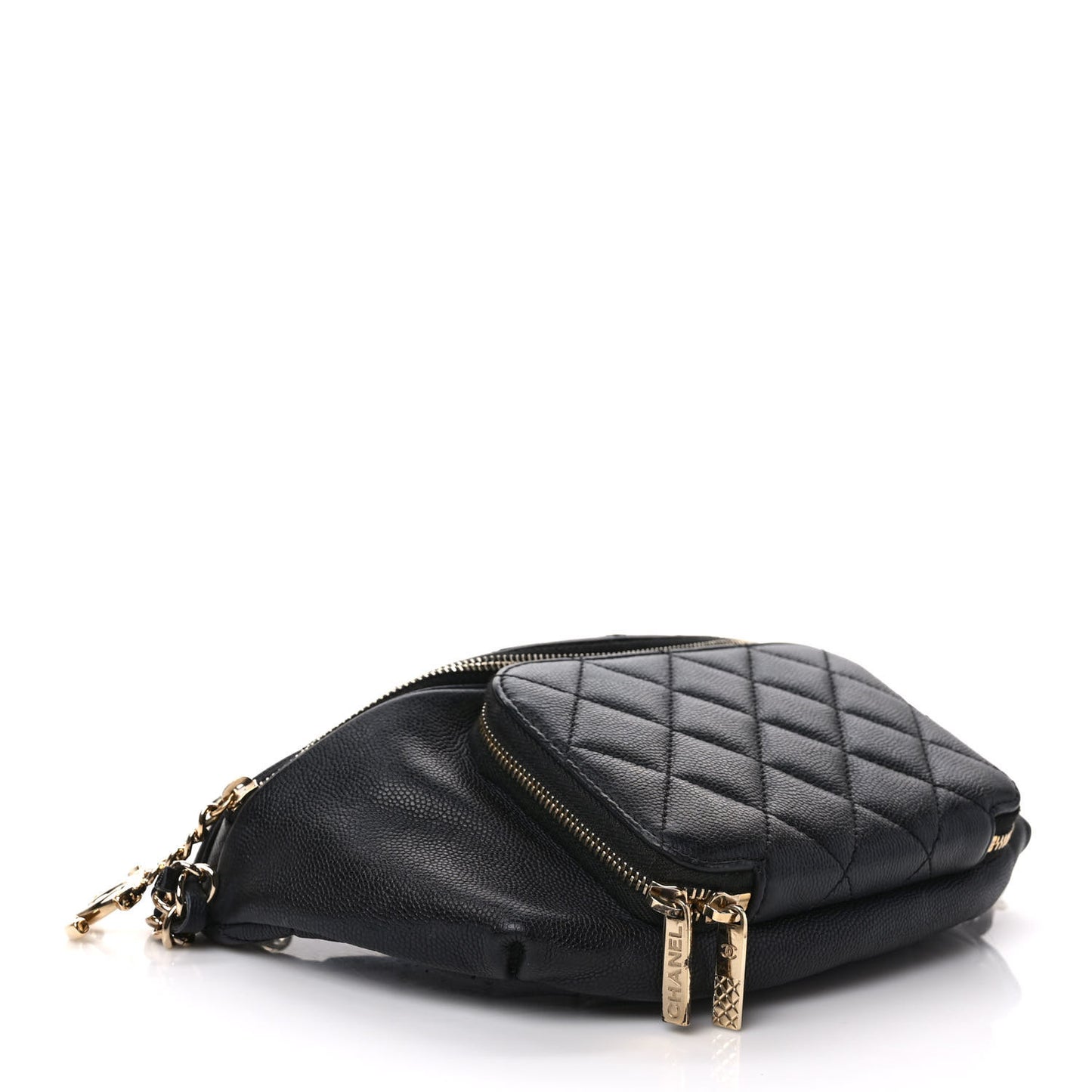 Caviar Quilted Business Affinity Waist Belt Bag Black