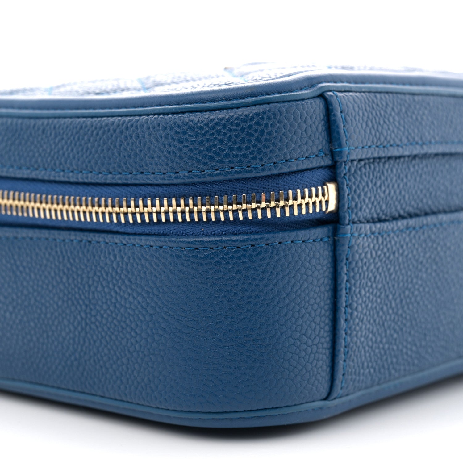 Chanel Caviar Quilted Medium CC Filigree Vanity Case Dark Blue 10 of 11