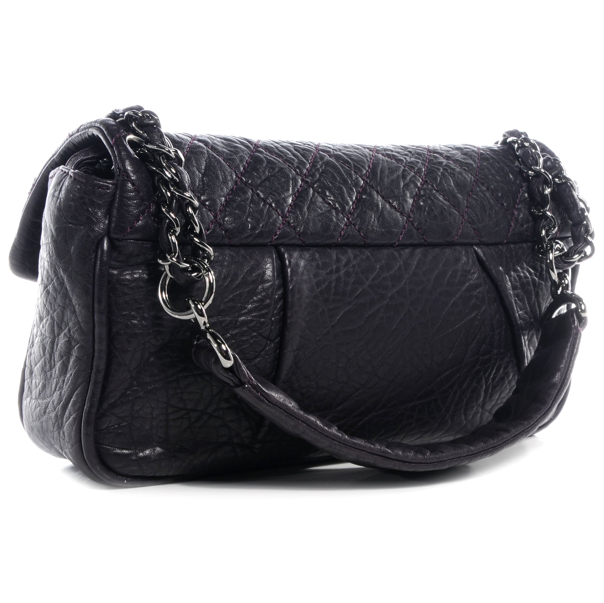 Chanel Distressed Lambskin Lady Braid Flap Dark Purple 3 of 7