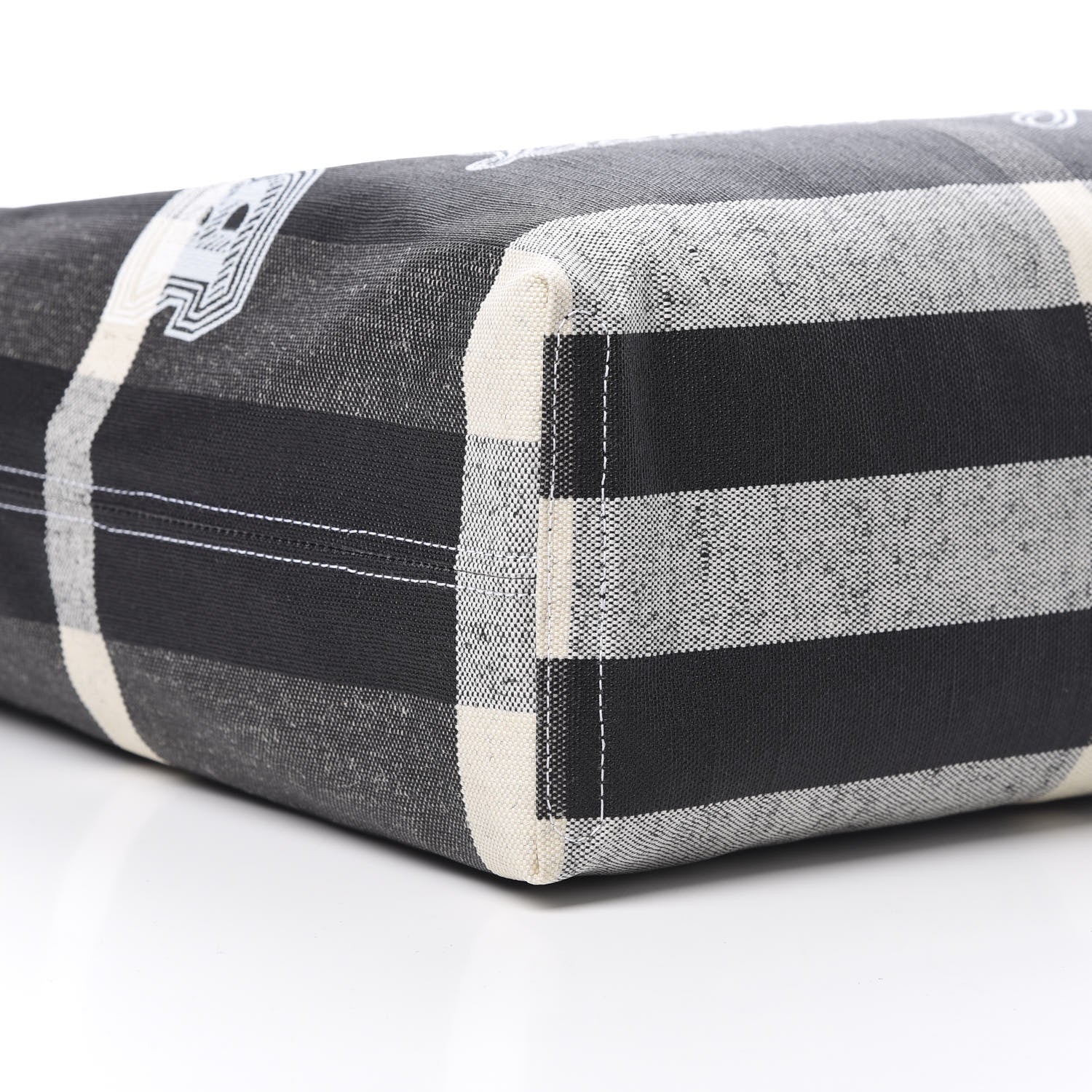 Burberry Coated Canvas Mega Check Medium Doodle Tote Black White 8 of 9