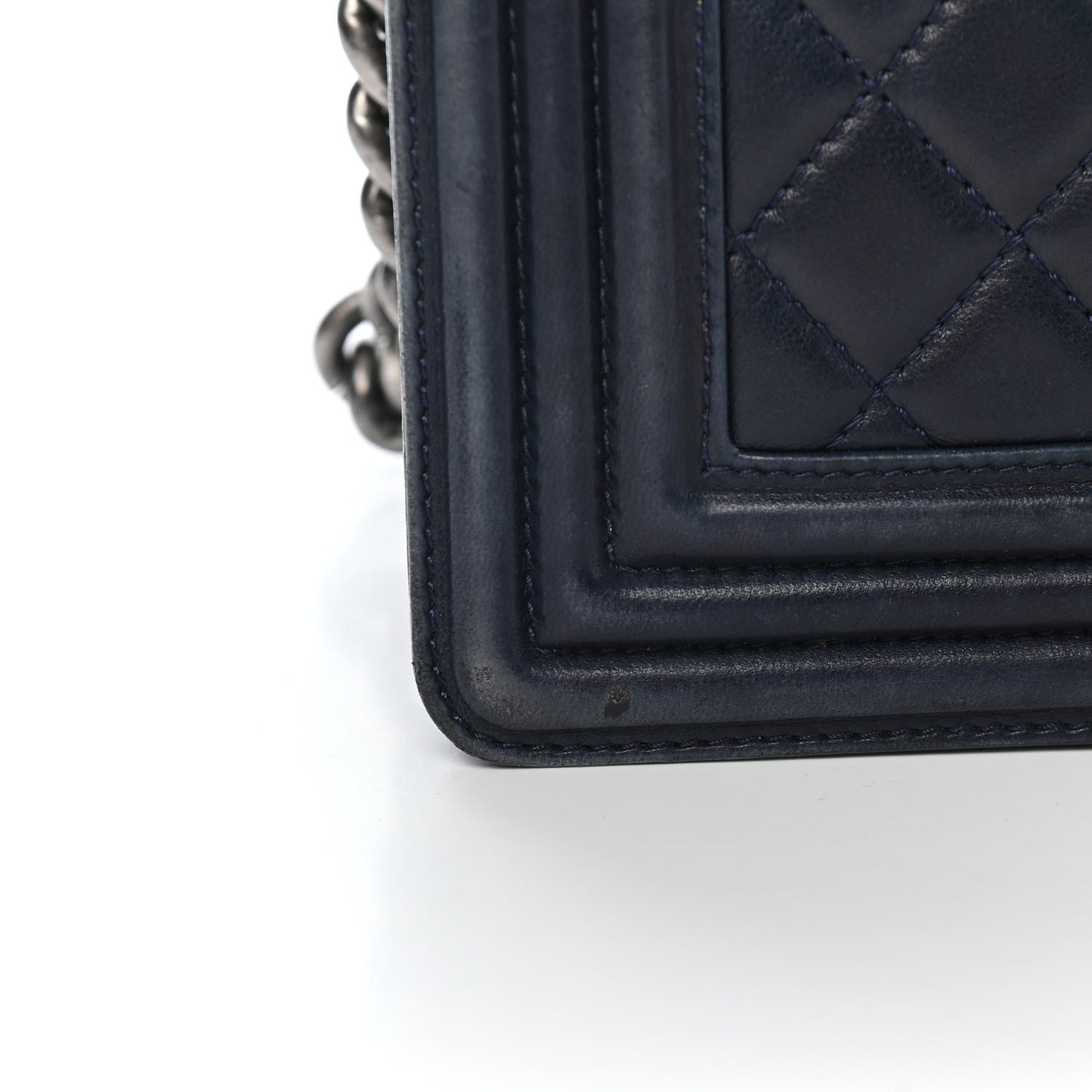 Calfskin Quilted Medium Boy Flap Dark Navy