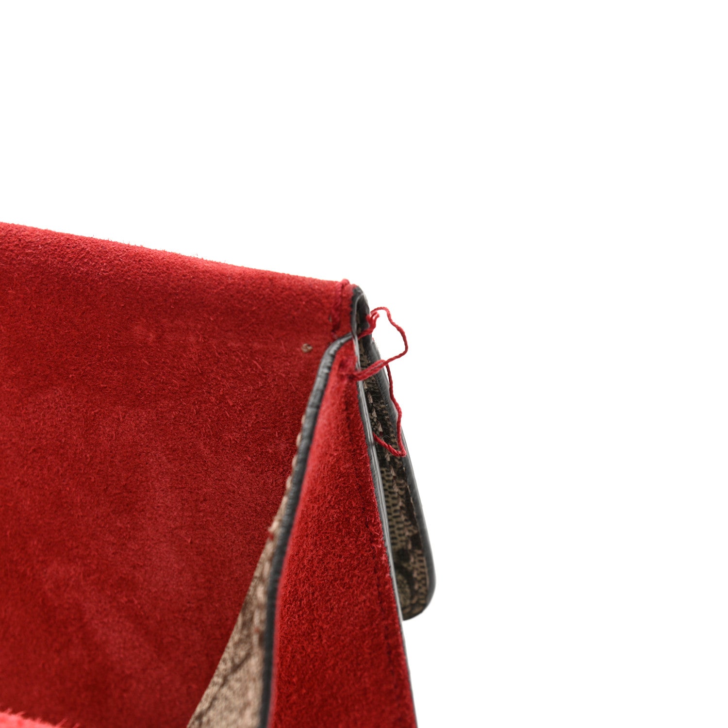 Gucci GG Supreme Monogram Suede Mini Dionysus Shoulder Bag Beige Ebony Vulcanic Red 14 of 14