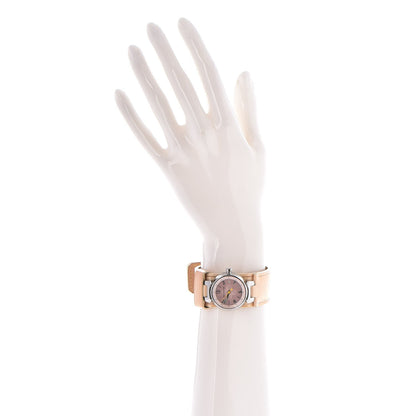 Louis Vuitton Stainless Steel Vernis Pink Mother of Pearl 28mm Tambour Quartz Watch 2 of 11