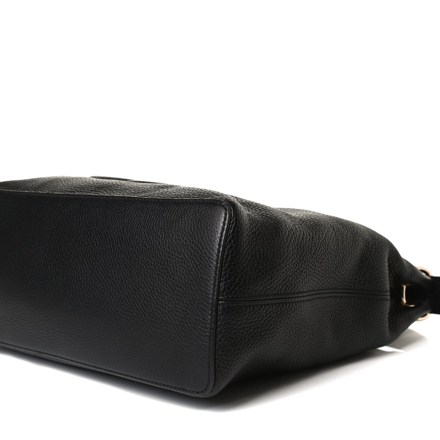Pebbled Calfskin Large Soho Hobo Black