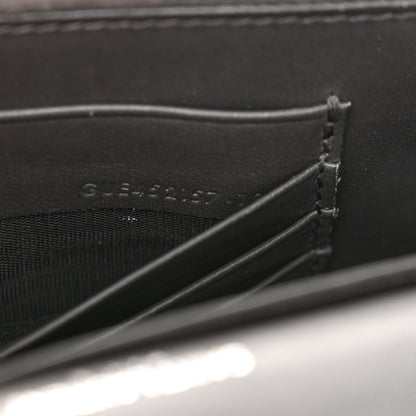 Saint Laurent Calfskin Crocodile Embossed Monogram Sunset Chain Wallet Graphite 7 of 12
