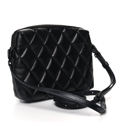 Balenciaga Nappa Calfskin Quilted Touch B Camera Shoulder Bag Black 3 of 11