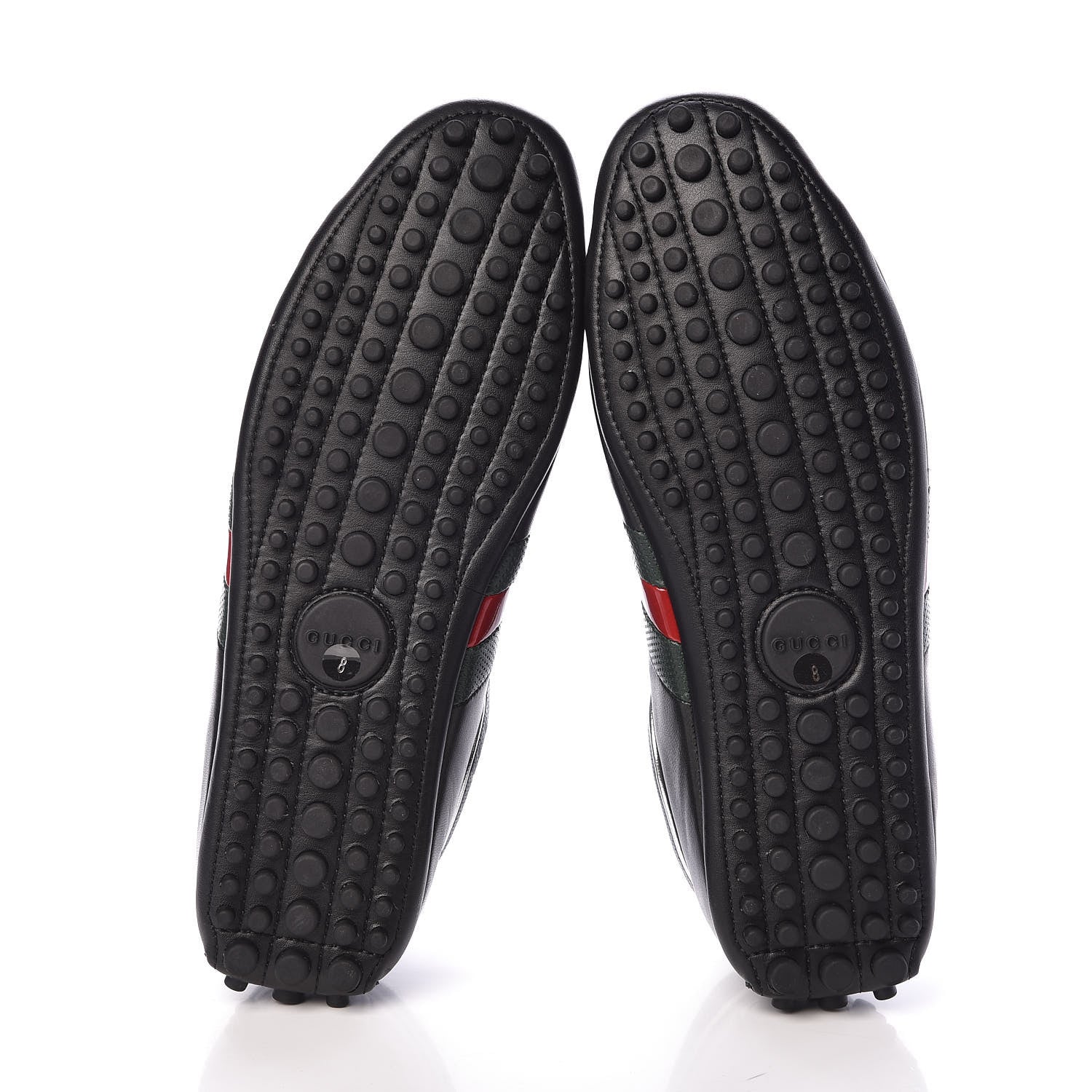 Gucci Calfskin Web Mens Lace Up Driver Sneakers 8 Black 7 of 7