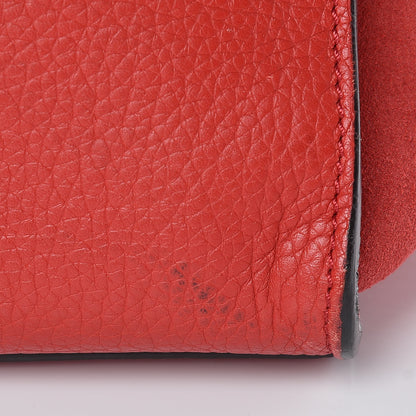 Celine Drummed Calfskin Suede Medium Trapeze Coquelicot 13 of 14