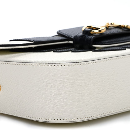 Gucci X ADIDAS Textured Dollar Calfskin Web Small Trefoil Horsebit 1955 Shoulder Bag White 9 of 10