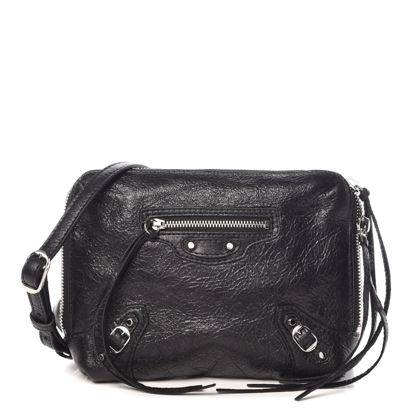 Agneau Classic Hardware XS Reporter Crossbody Black