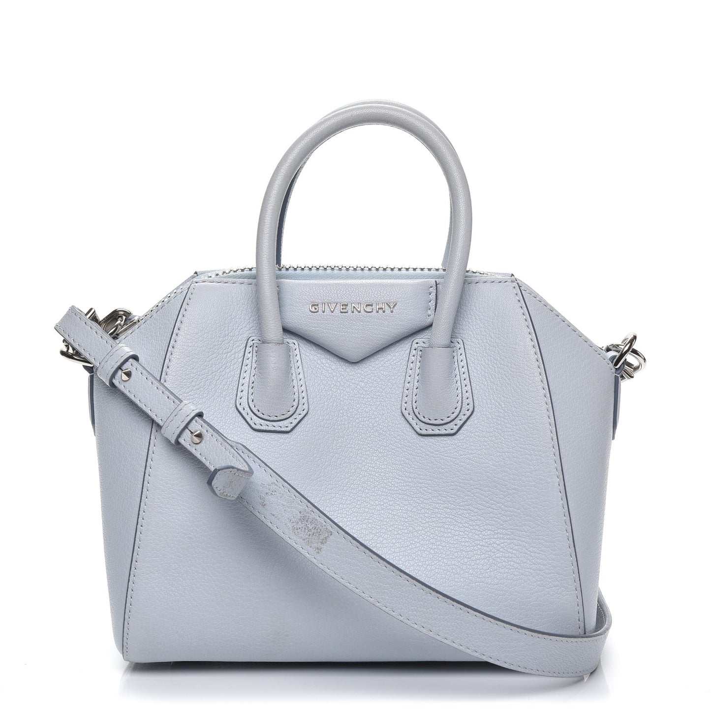 Sugar Goatskin Mini Antigona Baby Blue